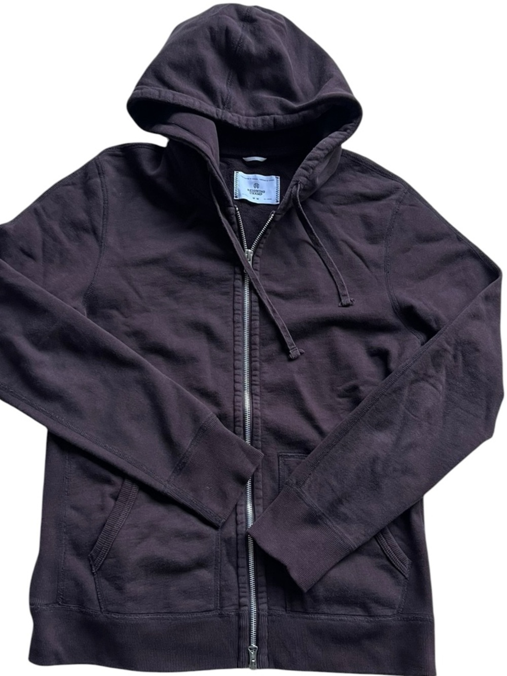 Reigning Champ Men’s Midweight Zip-Up Hoodie In Brown Size M